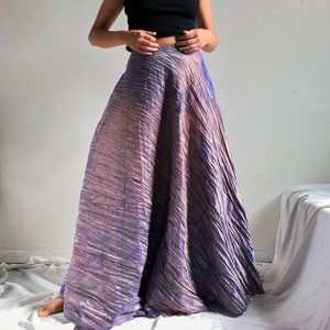 green/blue polytonal long maxi gown skirt
